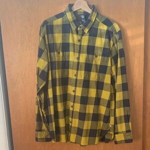Mountain Hardwear Yellow and Black Plaid Men's Shirt